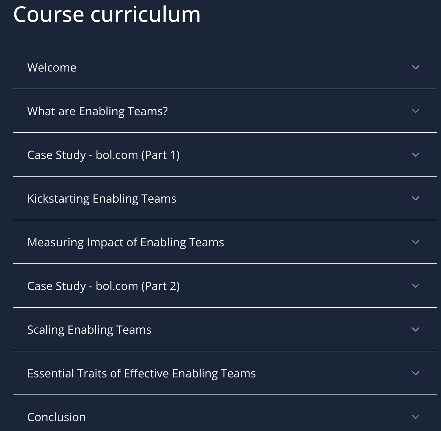 Effective Enabling Teams course curriculum